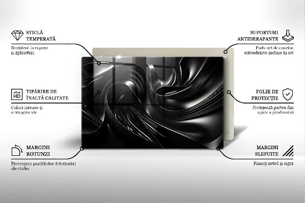 Skydd för induktionsspis elegant Abstrakt svart massa