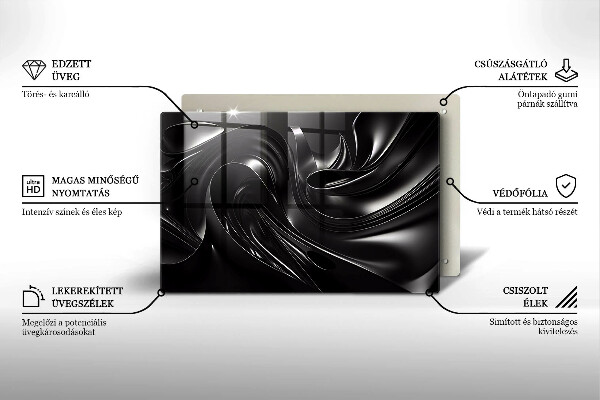 Skydd för induktionsspis elegant Abstrakt svart massa