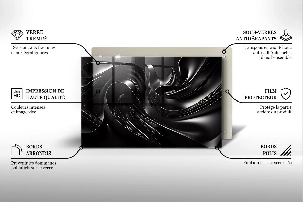 Skydd för induktionsspis elegant Abstrakt svart massa