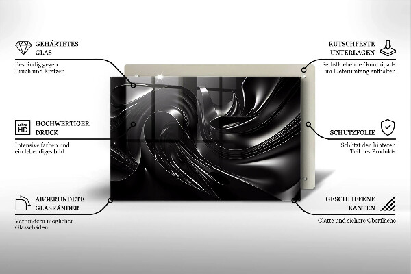 Skydd för induktionsspis elegant Abstrakt svart massa
