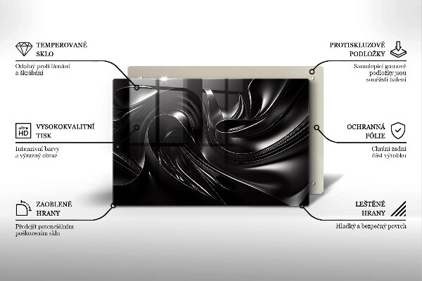 Skydd för induktionsspis elegant Abstrakt svart massa