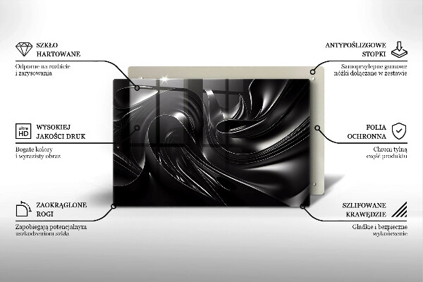 Skydd för induktionsspis elegant Abstrakt svart massa