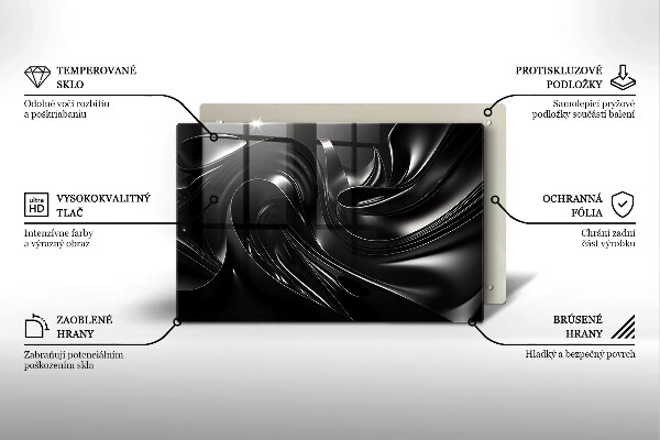 Skydd för induktionsspis elegant Abstrakt svart massa