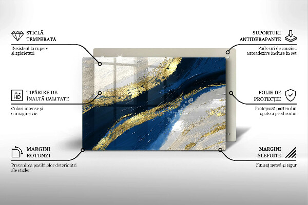 Skydd för induktionsspis elegant Textur med guld