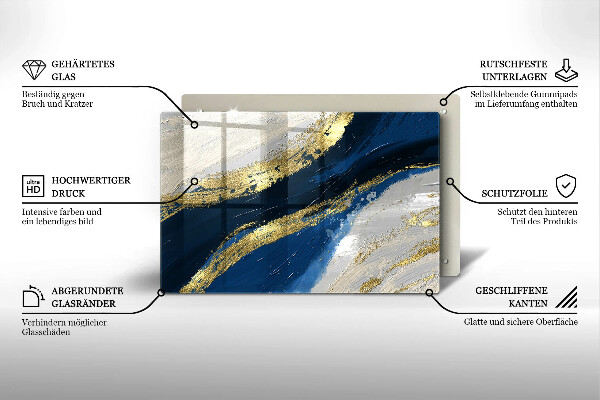 Skydd för induktionsspis elegant Textur med guld