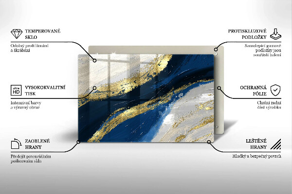 Skydd för induktionsspis elegant Textur med guld