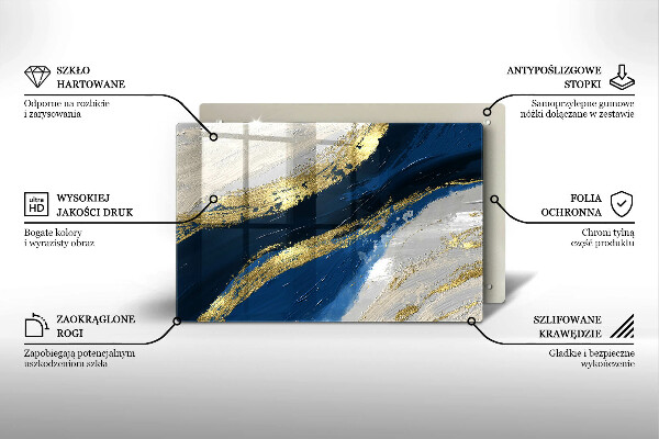 Skydd för induktionsspis elegant Textur med guld