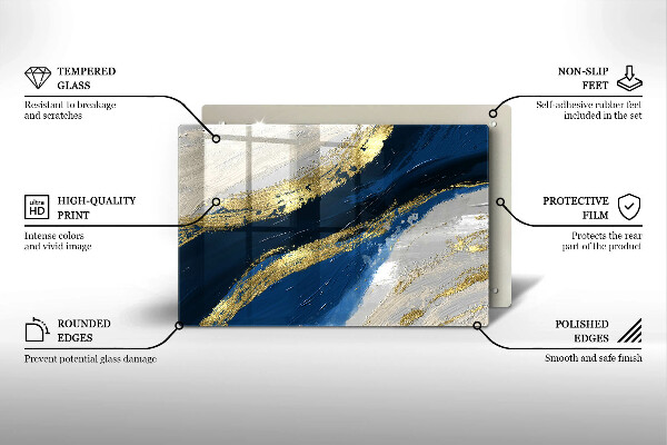 Skydd för induktionsspis elegant Textur med guld