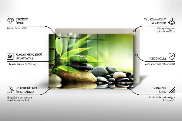 Skydd för induktionsspis elegant Zen bambu stenar