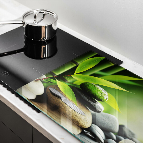 Skydd för induktionsspis elegant Zen bambu stenar