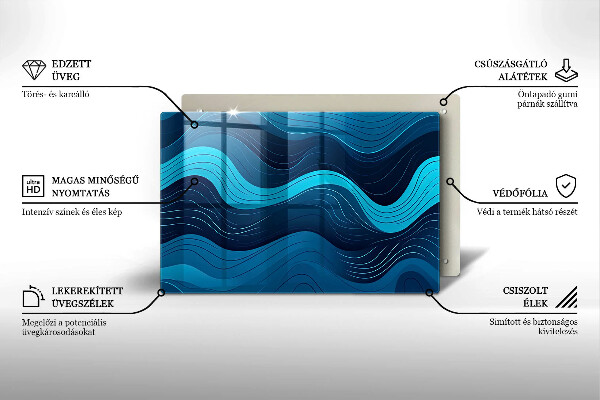 Skydd för induktionsspis elegant Abstrakta vågor
