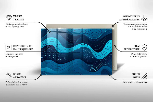 Skydd för induktionsspis elegant Abstrakta vågor