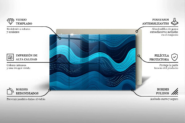 Skydd för induktionsspis elegant Abstrakta vågor