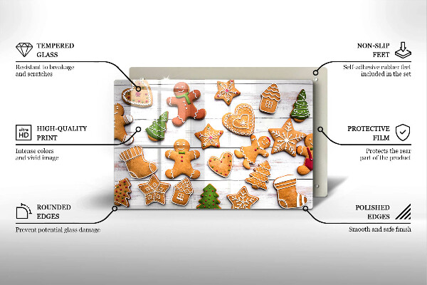 Skydd för induktionsspis elegant Jul pepparkakor