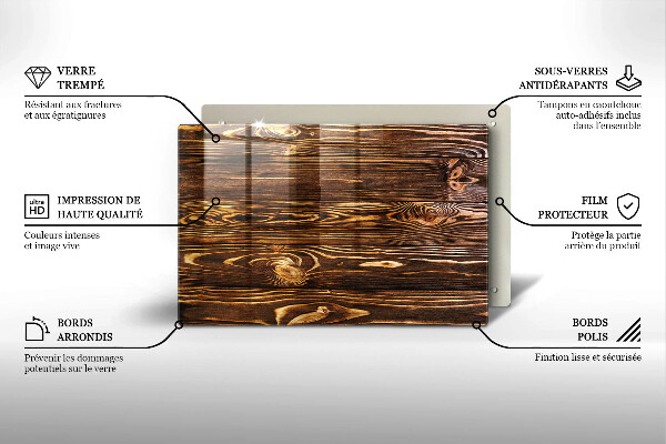 Skydd för induktionsspis elegant Trästruktur