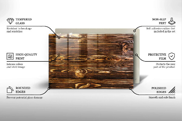 Skydd för induktionsspis elegant Trästruktur