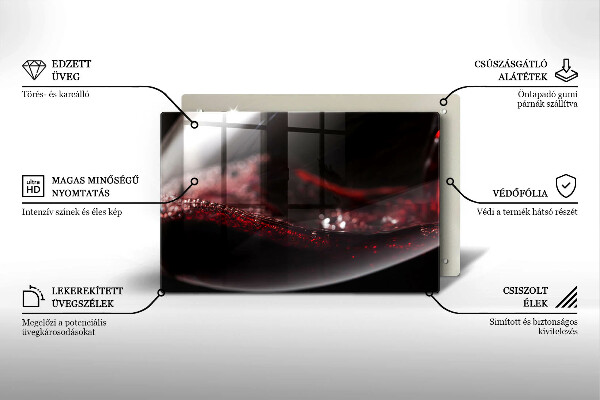 Skydd för induktionsspis elegant Rött vin i ett glas