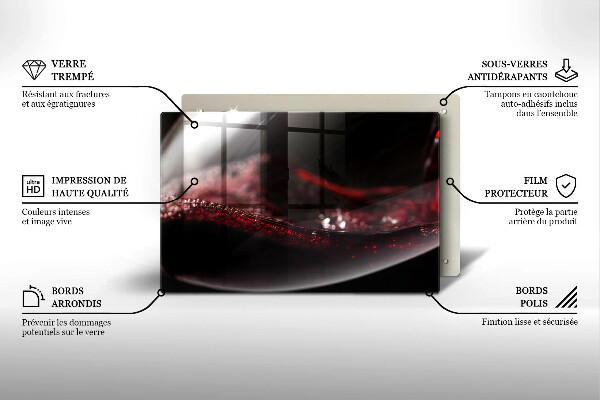 Skydd för induktionsspis elegant Rött vin i ett glas