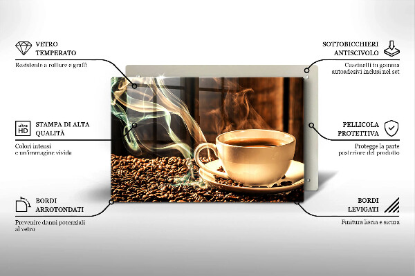 Skydd för induktionsspis elegant Kopp och kaffebönor