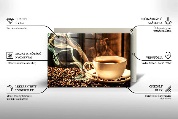 Skydd för induktionsspis elegant Kopp och kaffebönor