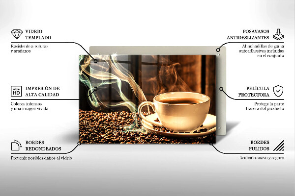 Skydd för induktionsspis elegant Kopp och kaffebönor