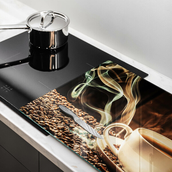 Skydd för induktionsspis elegant Kopp och kaffebönor