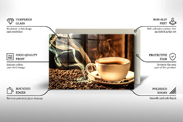 Skydd för induktionsspis elegant Kopp och kaffebönor