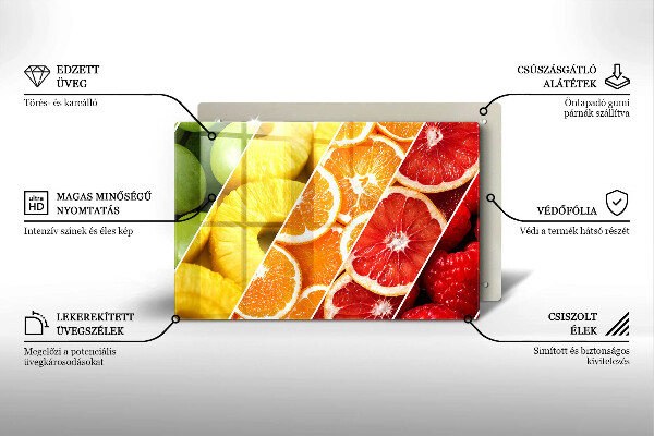 Skydd för induktionsspis elegant Färgglada frukter