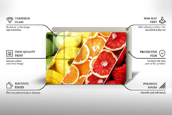 Skydd för induktionsspis elegant Färgglada frukter