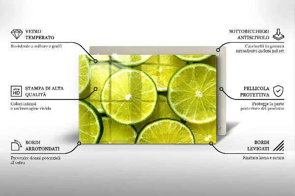Skydd för induktionsspis elegant Limeskivor