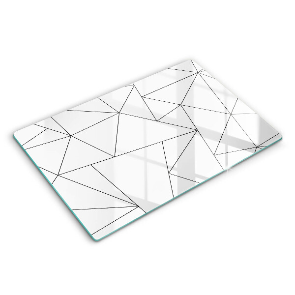Skydd för induktionsspis elegant Vita trianglar