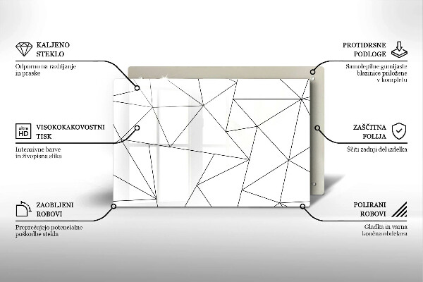 Skydd för induktionsspis elegant Vita trianglar