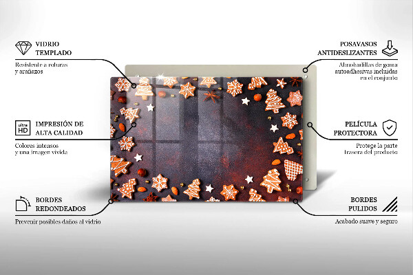 Spisskyddsplatta elegant Jul pepparkakor