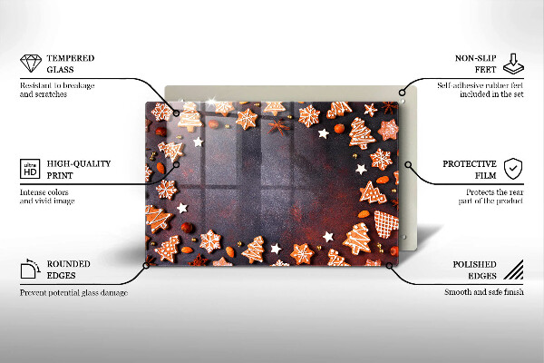 Spisskyddsplatta elegant Jul pepparkakor