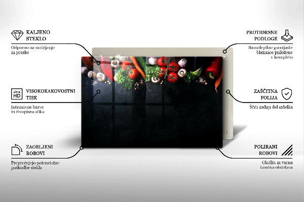 Spisskyddsplatta elegant Färgglada grönsaker