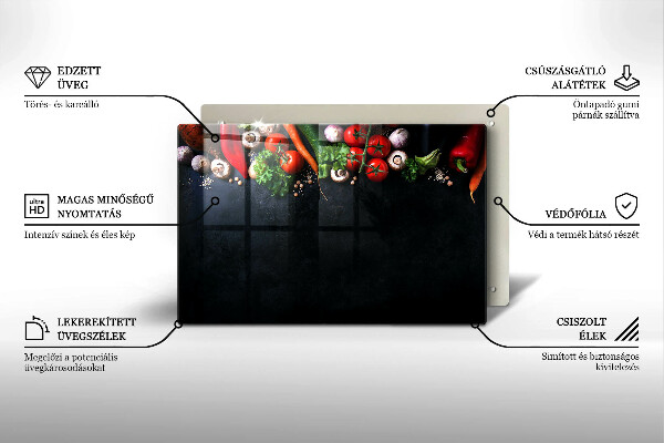 Spisskyddsplatta elegant Färgglada grönsaker