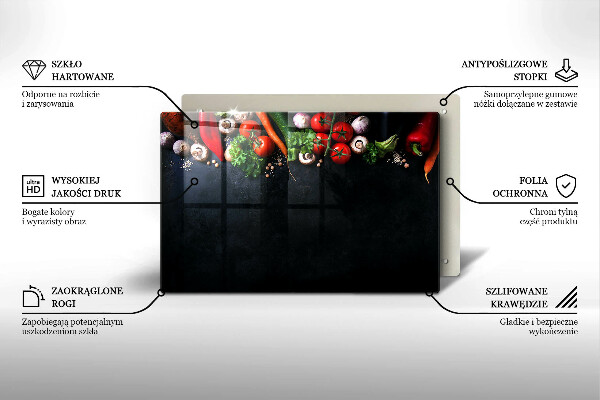 Spisskyddsplatta elegant Färgglada grönsaker