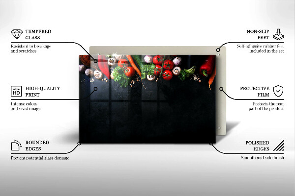 Spisskyddsplatta elegant Färgglada grönsaker