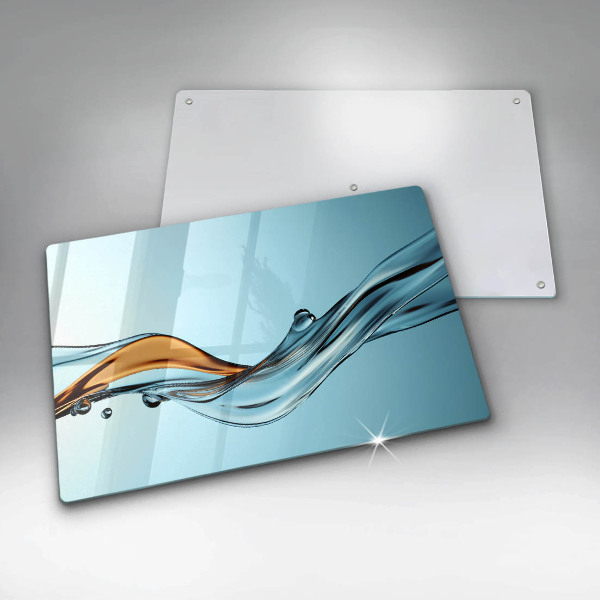 Spisskyddsplatta elegant Vatten på en blå bakgrund