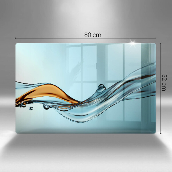 Spisskyddsplatta elegant Vatten på en blå bakgrund