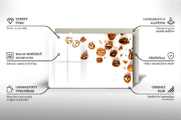 Spisskyddsplatta elegant Nötter på en vit bakgrund