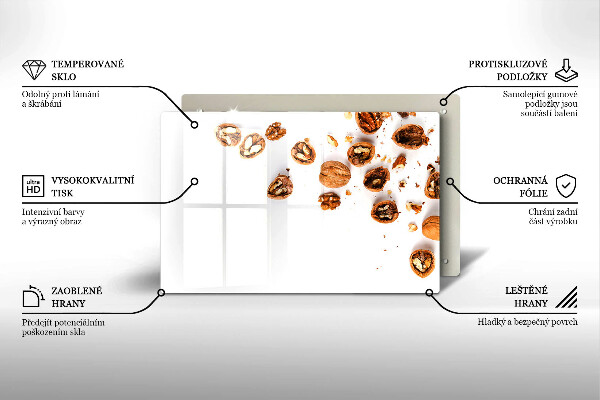 Spisskyddsplatta elegant Nötter på en vit bakgrund