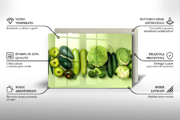 Spisskyddsplatta elegant Gröna frukter och grönsaker
