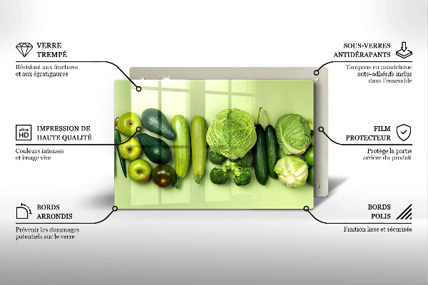 Spisskyddsplatta elegant Gröna frukter och grönsaker