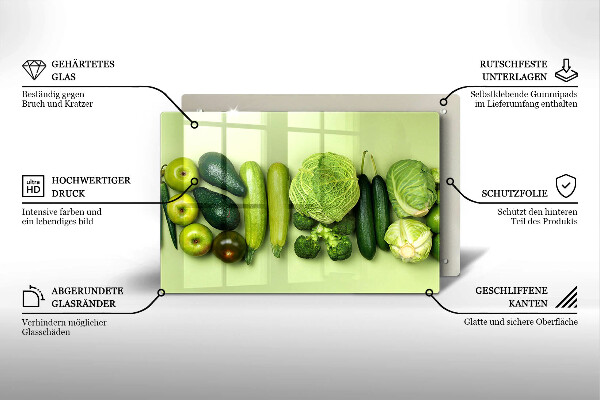 Spisskyddsplatta elegant Gröna frukter och grönsaker