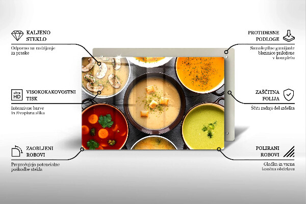 Spisskyddsplatta elegant Färgglada soppor