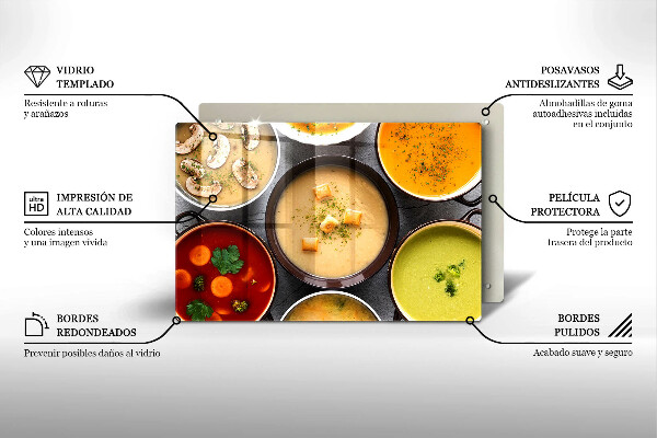 Spisskyddsplatta elegant Färgglada soppor