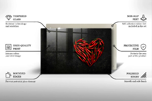 Kokkärlskydd elegant Chilipeppar hjärta