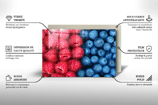 Skydd för induktionsspis elegant Hallon och blåbär frukter