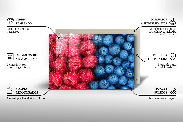 Skydd för induktionsspis elegant Hallon och blåbär frukter
